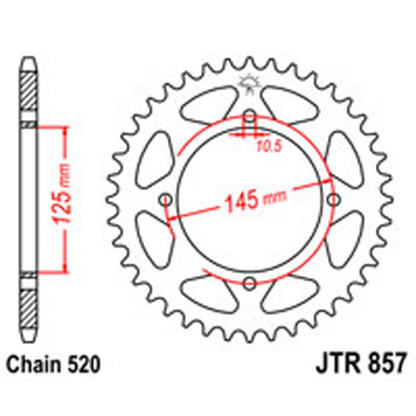 JT JT Rear Sprockets R/W 857-39T YAM